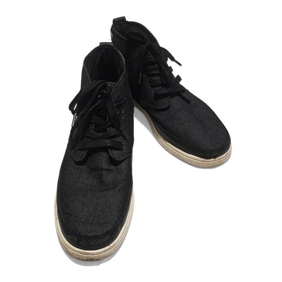 Levi Strauss Navy Blue Black Denim Canvas Hightop Sneaker Shoe Men 8 - Picture 1 of 12